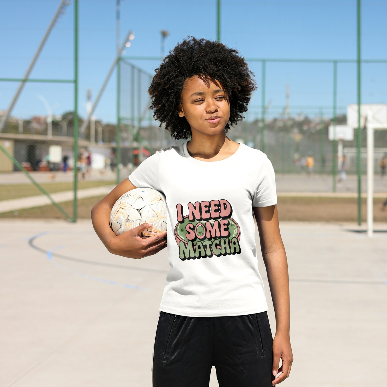 Retro Bubble Text Matcha Lover T-Shirt (Women)
