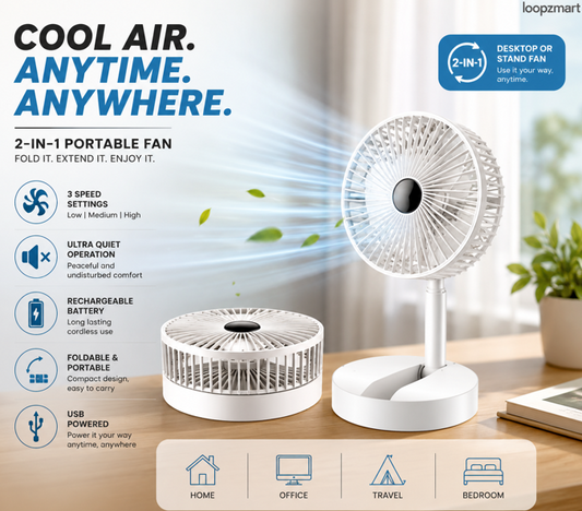 Portable Rechargeable Desk Fan