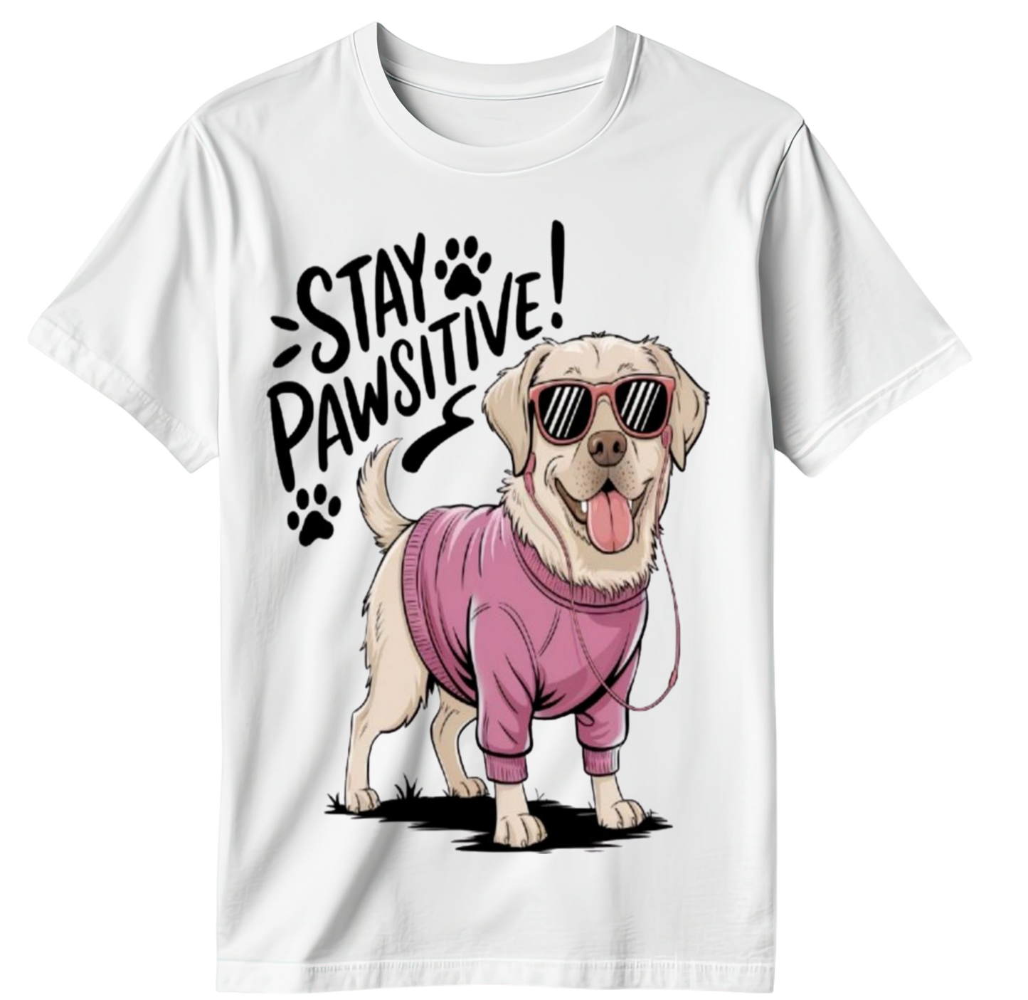 Stay Pawsitive Dog T-Shirt (Women)