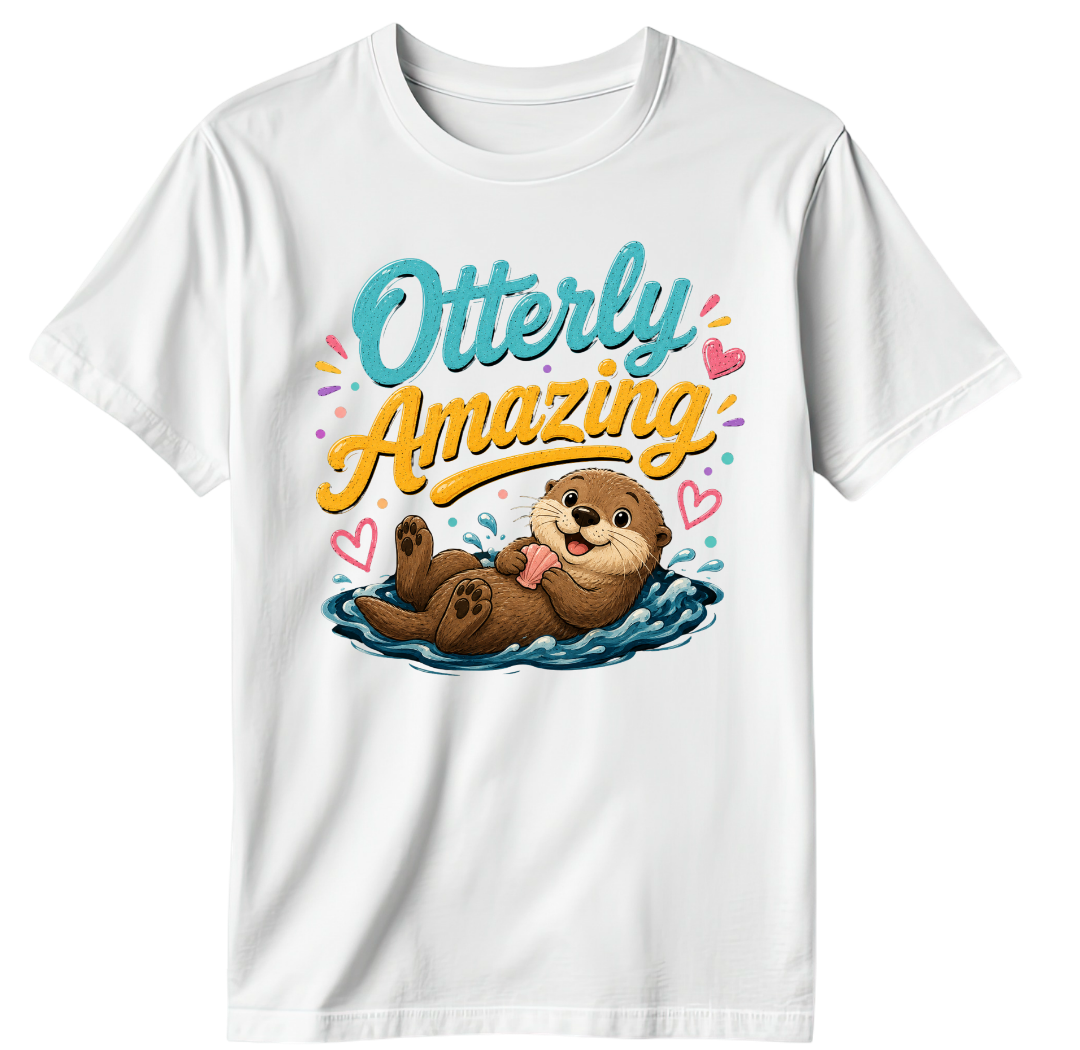 Cute Otter Typo T-Shirt (women)