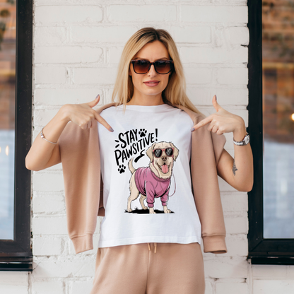 Stay Pawsitive Dog T-Shirt (Women)