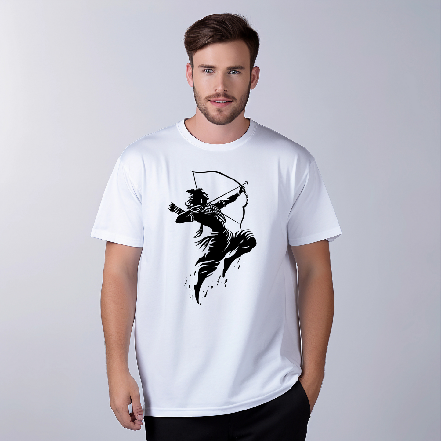 Lord Rama Modern Line Art T-Shirt (Men)